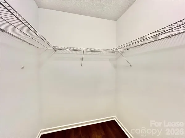 a view of small space with racks on the wall