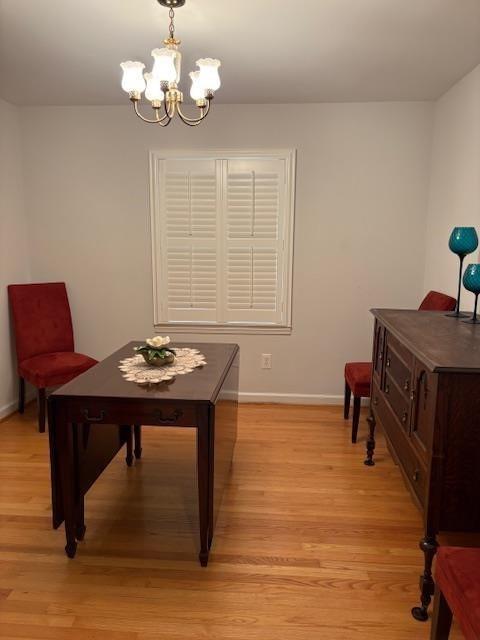 1777 Rosalind Drive Northeast Atlanta, GA 30329 - Photo 13 of 29 a view of a dining room with furniture a chandelier and wooden floor