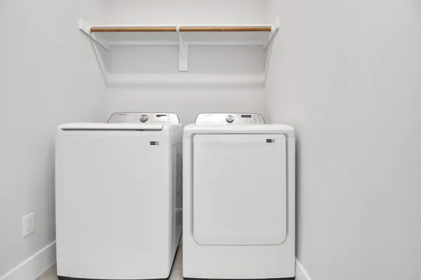 front view of a house with an outdoor space