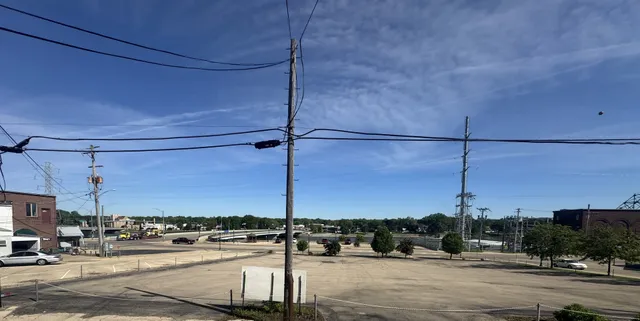 a view of a city street with a road