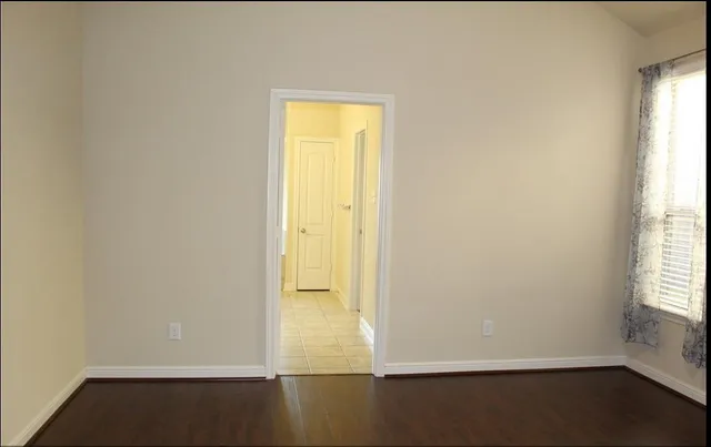 an empty room with a window