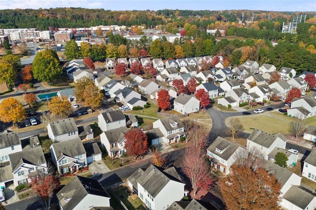808 Inkberry Road Canton, GA 30114 - Photo 45 of 50 an aerial view of a city with lots of residential buildings