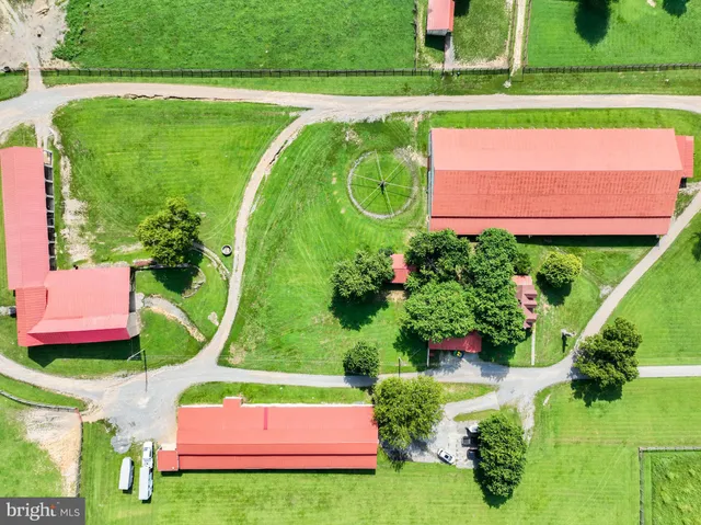 an aerial view of a play ground