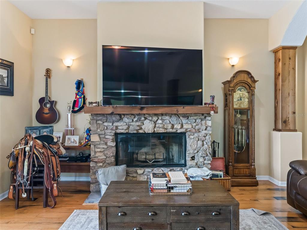 11670 Southeast 6th Street Williston, FL 32696 - Photo 9 of 63 a living room with furniture a fireplace and a flat screen tv