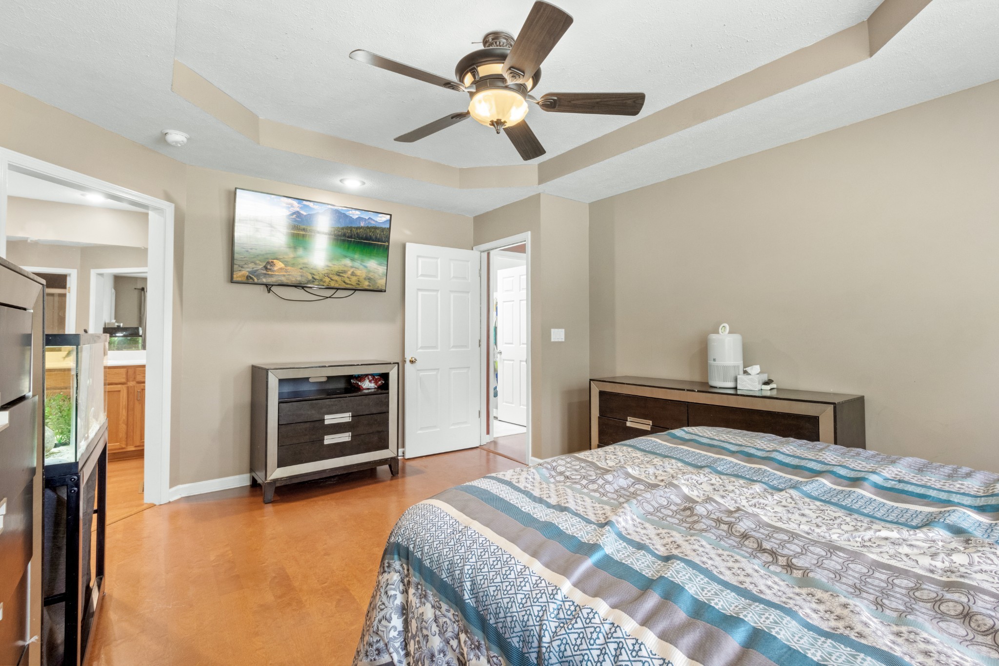 1033 Sivley Road Hopkinsville, KY 42240 - Photo 18 of 23 a bedroom with a bed and a fireplace