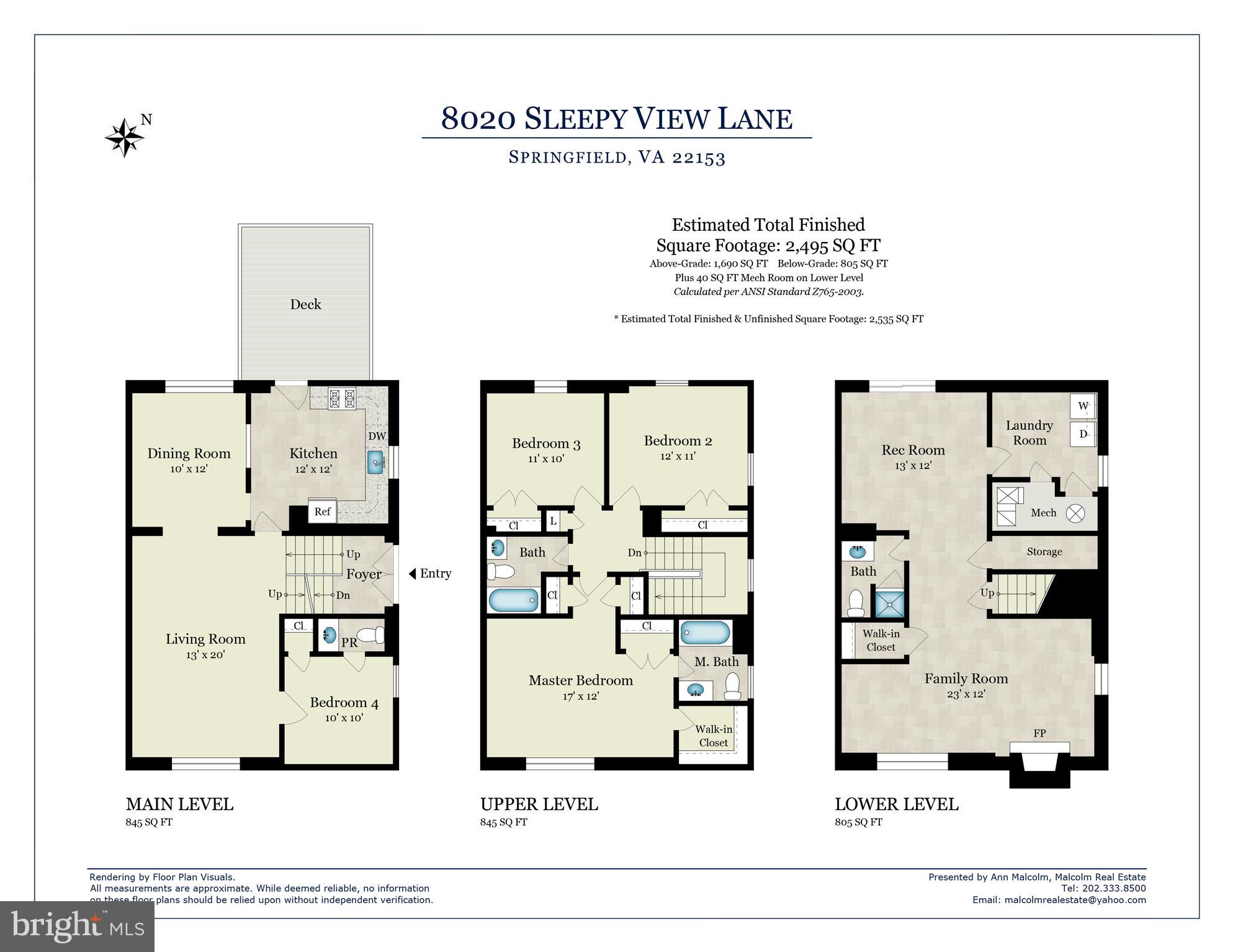 8020 Sleepy View Lane Springfield, VA 22153 - Photo 53 of 53 Floor Plan