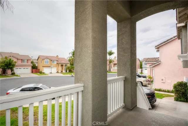 a view of a city from a balcony