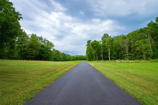 a view of a golf course with a garden