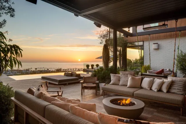 a roof deck with patio