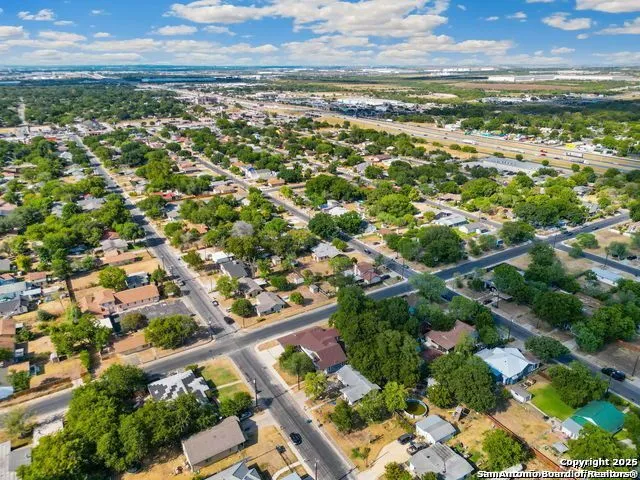 an aerial view of a city