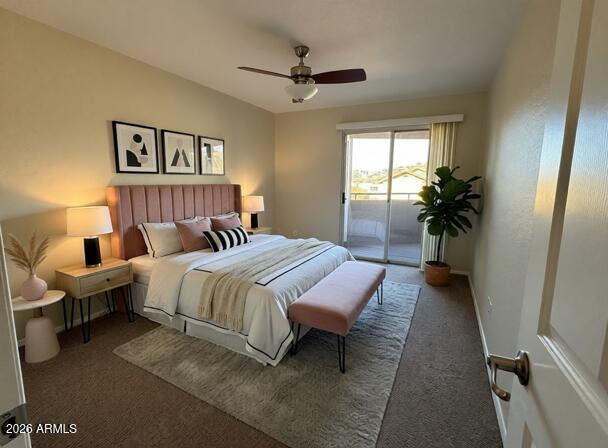 1720 East Thunderbird Road, Unit 2068 Phoenix, AZ 85022 - Photo 8 of 10 a spacious bedroom with a bed and a chandelier