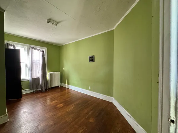 a workspace with furniture and closet