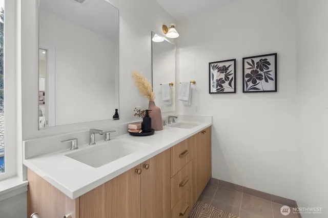 a room with a table and chairs