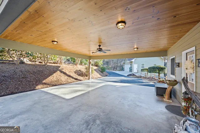 a view of a dining area with furniture