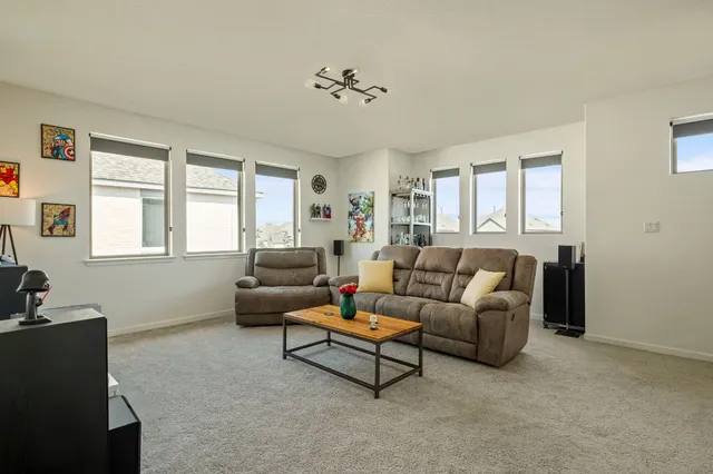 a bedroom with a bed and a closet