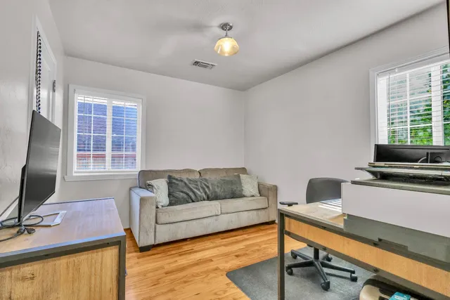 a house view with a backyard space