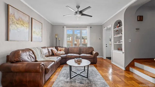 a living room with furniture