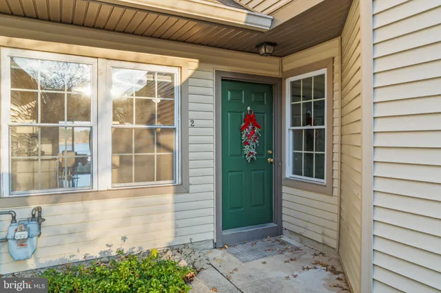 a view of a house with a potted plant and a garage