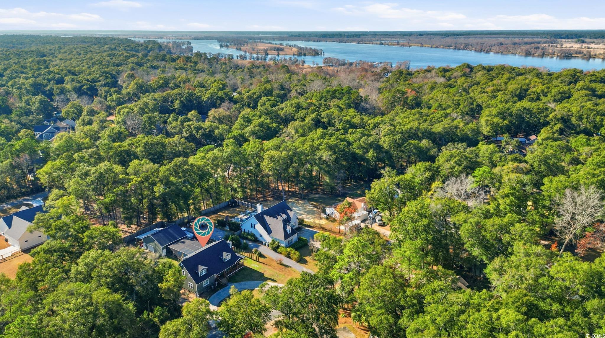 78 Wicklow Way Pawleys Island, SC 29585 - Photo 34 of 37 View of property location featuring a large body of water and a forest