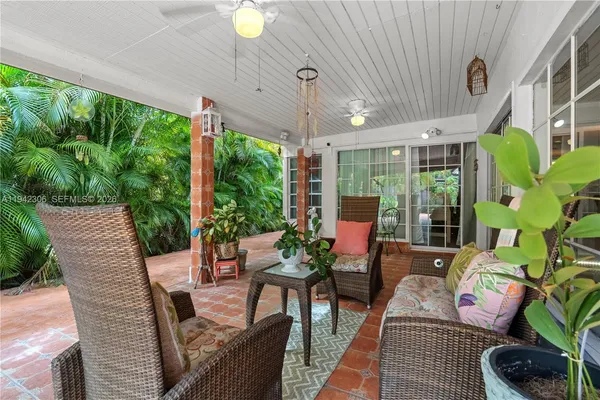 a outdoor space with furniture