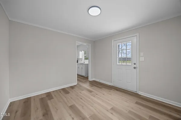 an empty room with windows