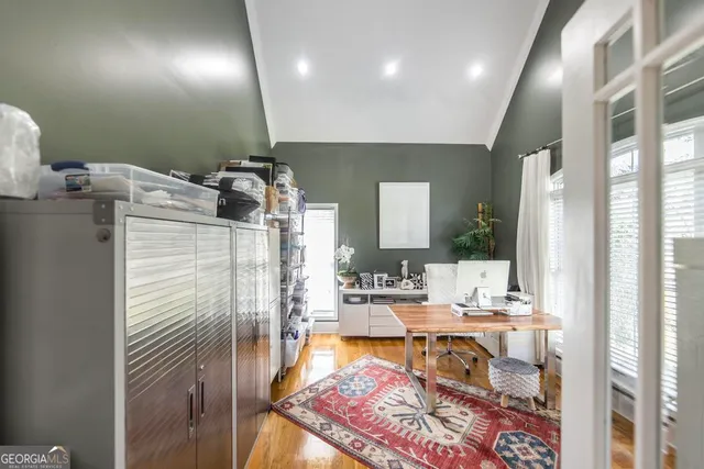 a living room with furniture