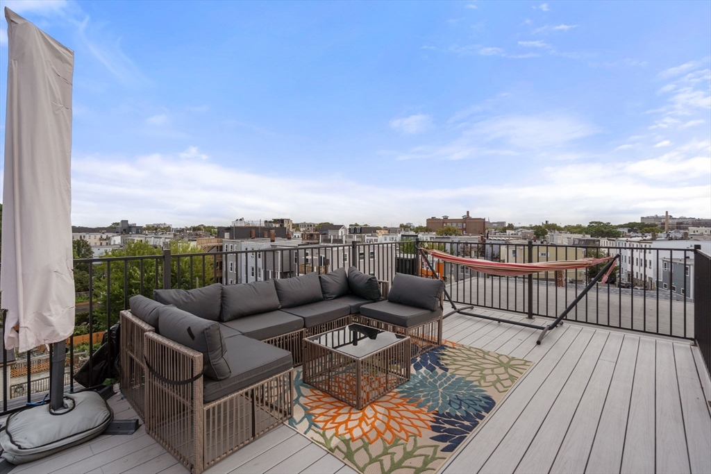 a terrace view with seating space