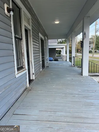 a view of a house with a balcony