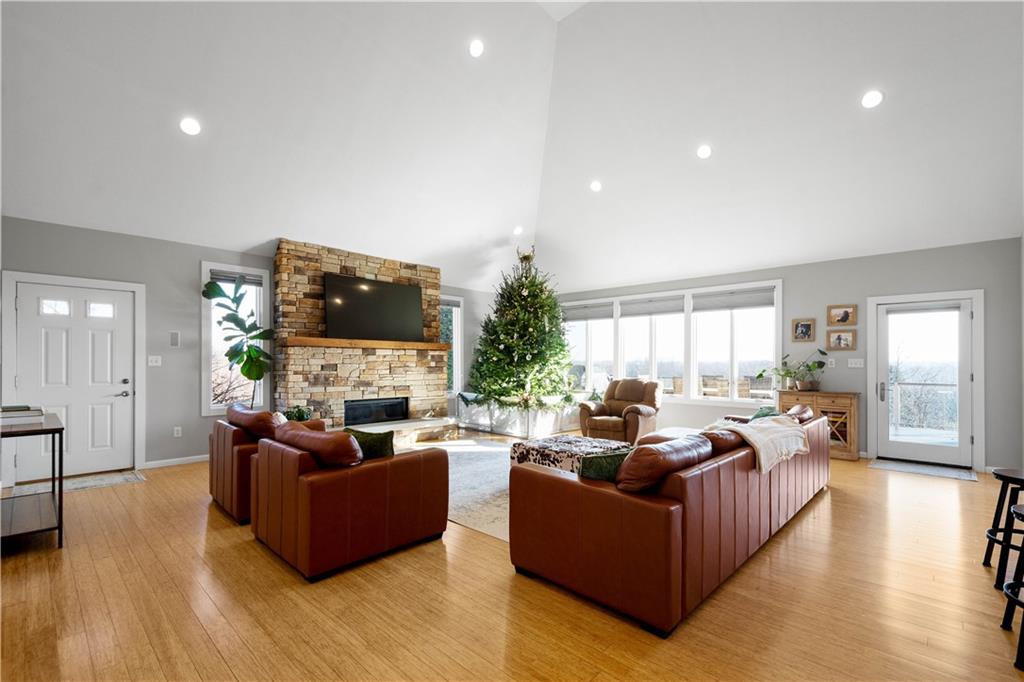 806 Harmony Road Pittsburgh, PA 15237 - Photo 5 of 48 Large open living area with wall of windows to deck and view.