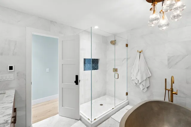 a bathroom with a shower