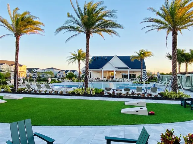 a view of a dining area with furniture