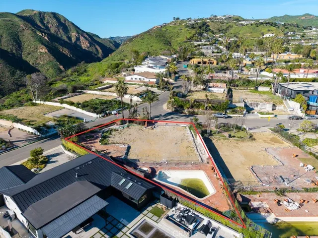 an aerial view of swimming pool