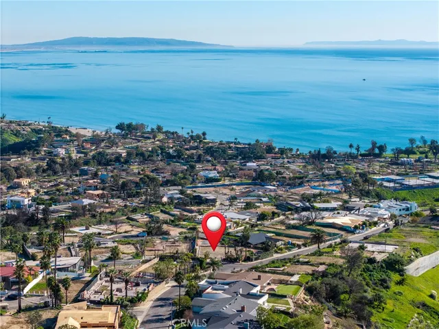 a city view with nearby beach