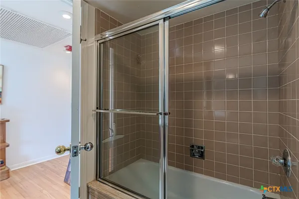 a bathroom with a shower