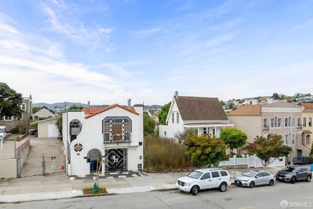 a car parked on the side of a street