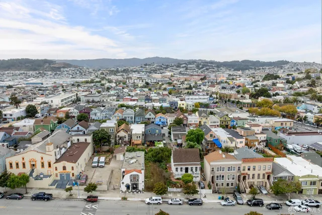 an aerial view of a city