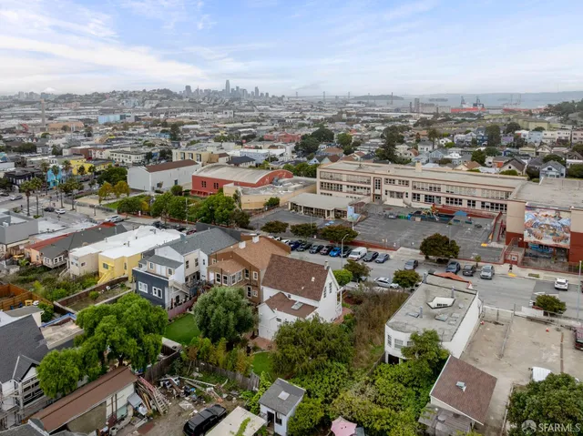 an aerial view of a city