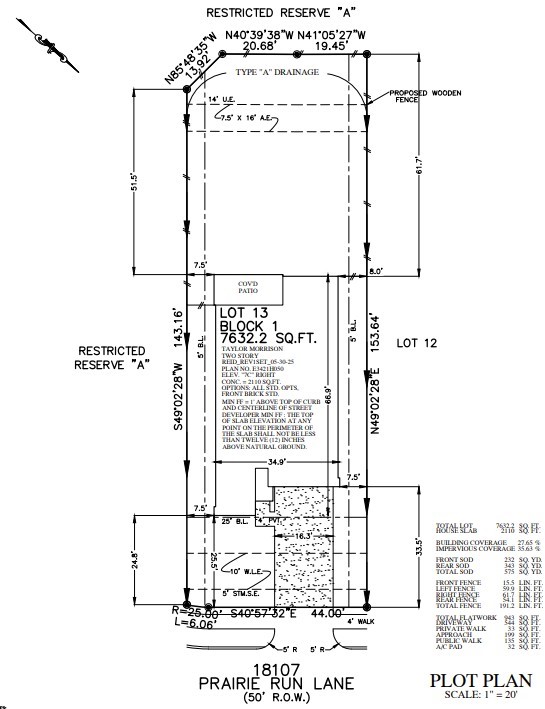 18107 Prairie Run Lane Hockley, TX 77447 - Photo 4 of 38 18107 Prairie Run Lane preliminary plot plan