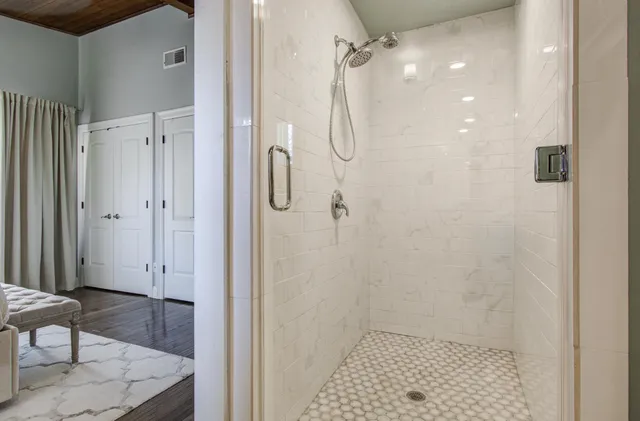 a bathroom with a shower