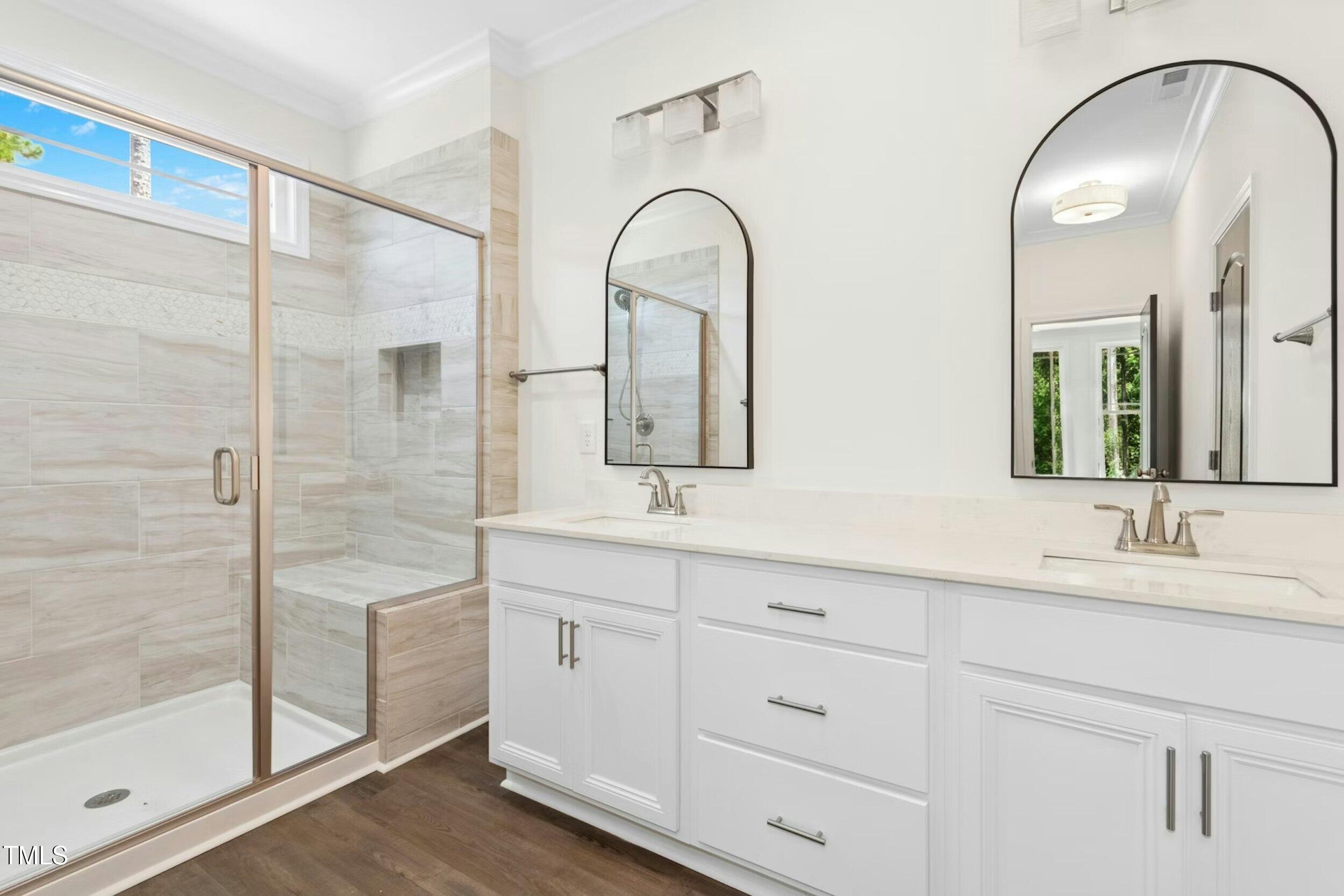 776 Shadetree Road Benson, NC 27504 - Photo 20 of 35 a bathroom with a double vanity sink mirror and