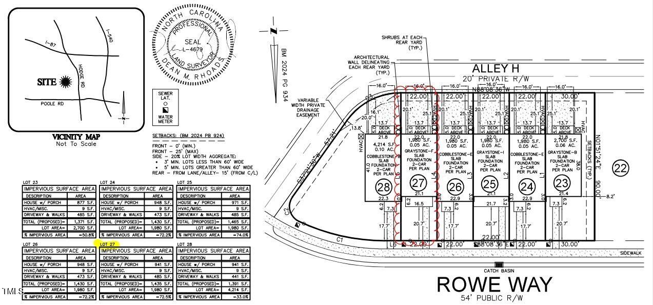 430 Rowe Way Knightdale, NC 27545 - Photo 34 of 51 plot plan