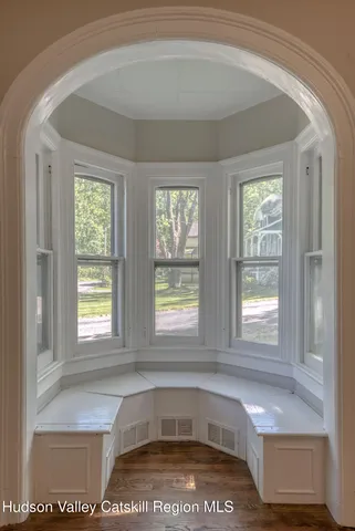 a view of windows and a bathroom