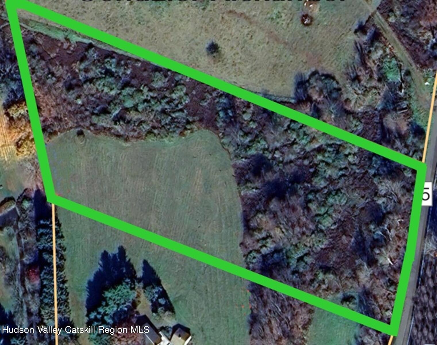 a view of a garden with a flower garden