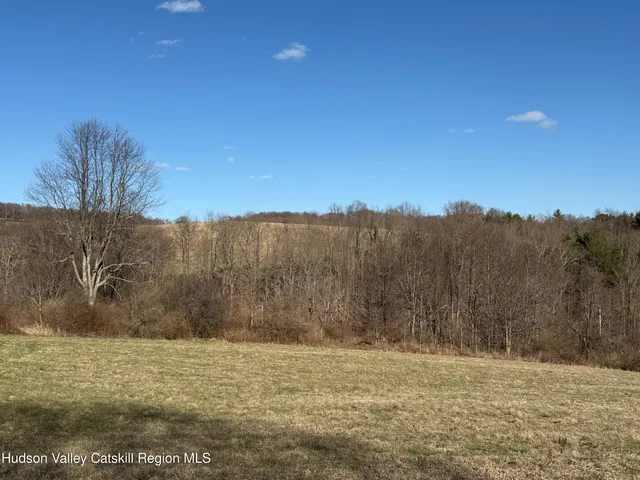 a view of a yard with mountain view