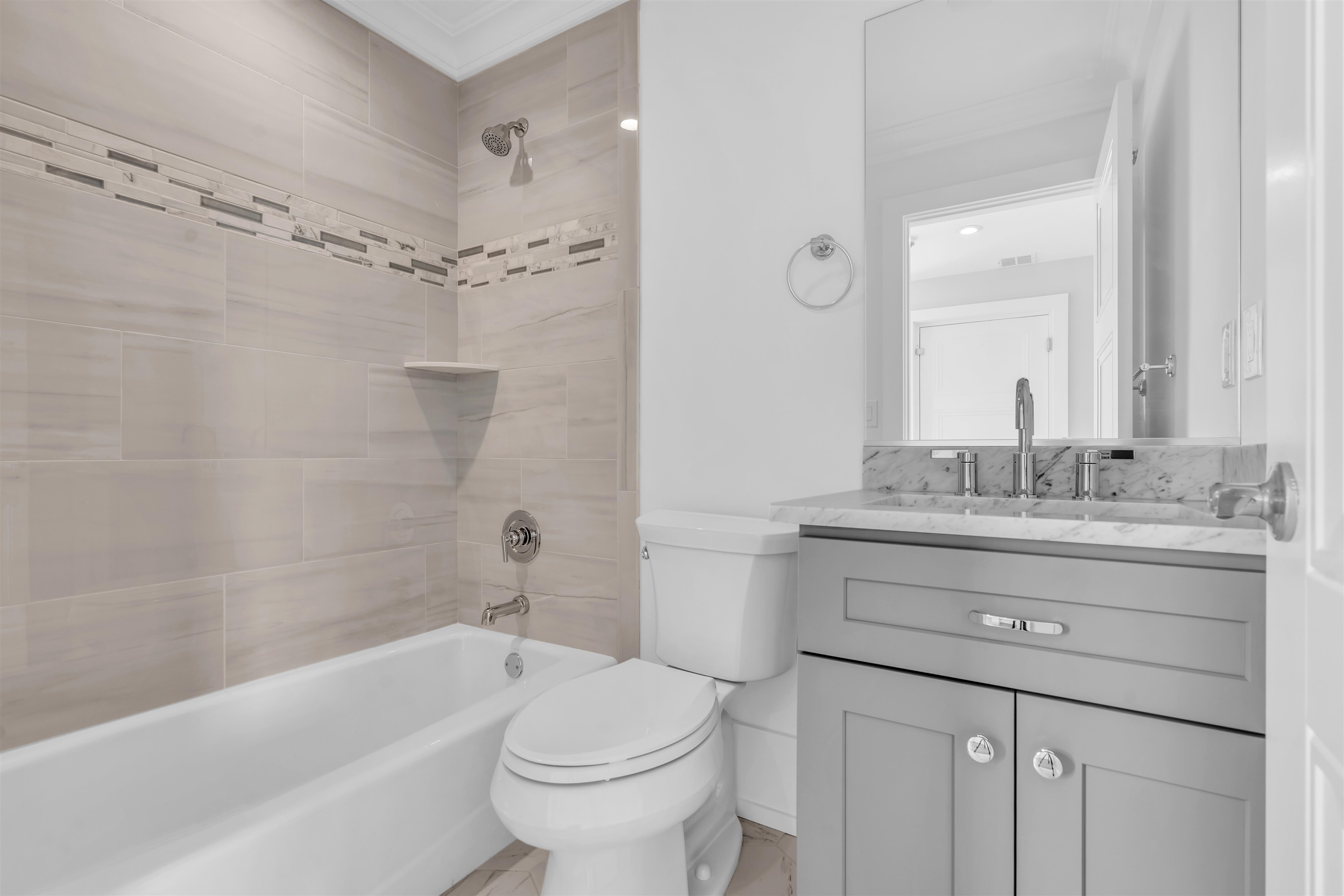 117 Taylor Strathmere, NJ 08248 - Photo 29 of 50 a bathroom with a granite countertop sink a toilet and shower