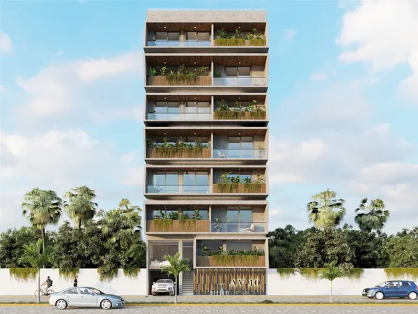 a front view of a building with street