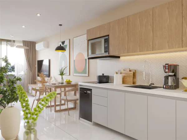 a kitchen with stainless steel appliances kitchen island granite countertop a sink and cabinets