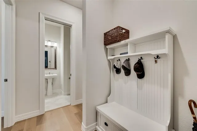 a bathroom with a bathtub and shower
