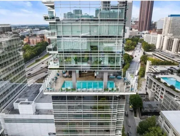 a view of a city from a balcony