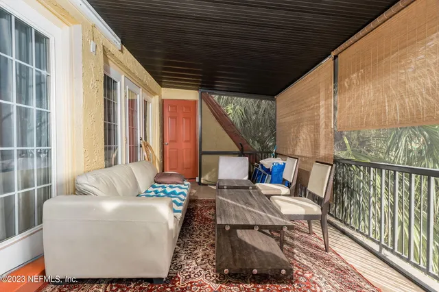 a outdoor living space with furniture